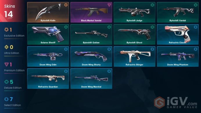 EU | VP 19 | LVL 63 | Byteshift Knife | Black.Market Vandal | Byteshift Judge | Solarex Sheriff | Byteshift Vandal | Byteshift Outlaw |  | V0957