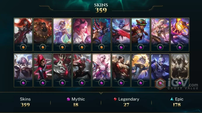 LAN | 359 SKIN | PLATIN IV | 506 LVL | 8K+ BE | MAIL CHANGEABLE LEAGUE OF LEGENDS ACCOUNT