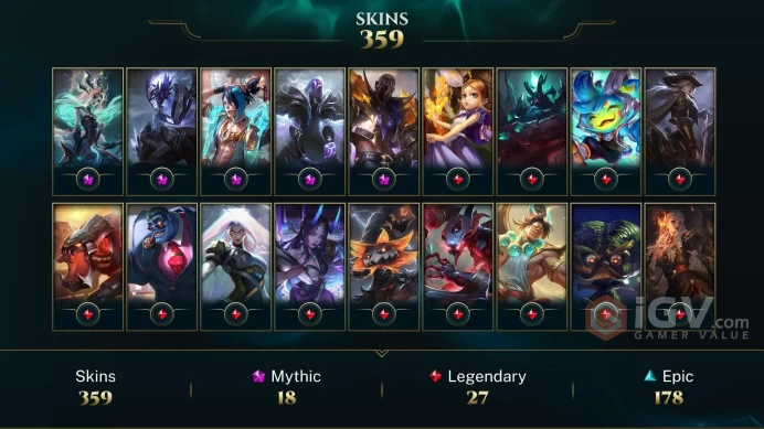 LAN | 359 SKIN | PLATIN IV | 506 LVL | 8K+ BE | MAIL CHANGEABLE LEAGUE OF LEGENDS ACCOUNT
