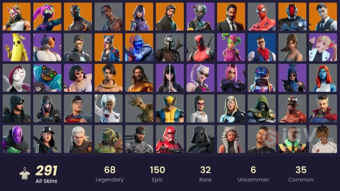 FA / 289 SKINS / TRAVIS SCOTT / THE REAPER / GLOW / ELITE AGENT / BLUE TEAM LEADER / ASTRO JACK / GOLD BRUTUS / GOLD MIDAS / PRODIGY / OG STW