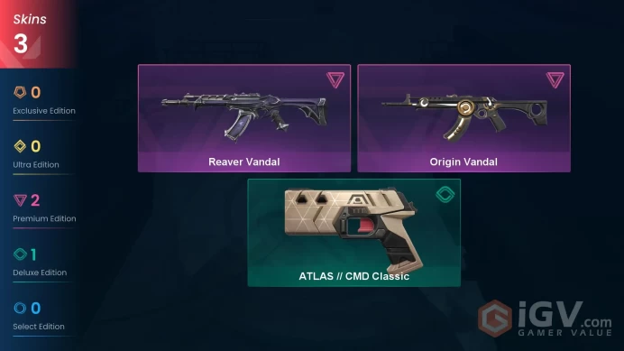 AP | VP 74 | LVL 46 | Reaver Vandal | Origin Vandal | ATLAS // CMD Classic | V0821