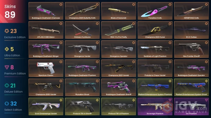 109 EU/TR Market & Plat MMR & 2023-2025-Bubblegum Sett-Onimaru Kuni-RGX Firefly-Prelude/Reaver/Evori Vandal-Protocol PH-Exo Outlaw-Radiant Ghost