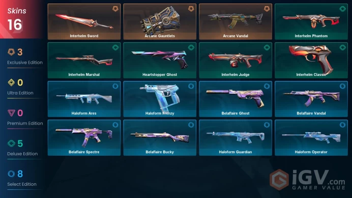 AP 16 skins 2 knifes | Arcane Gauntlets | Arcane Vandal | Interhelm Sword | Interhelm Judge | Interhelm Classic | Heartstopper Ghost | V0153