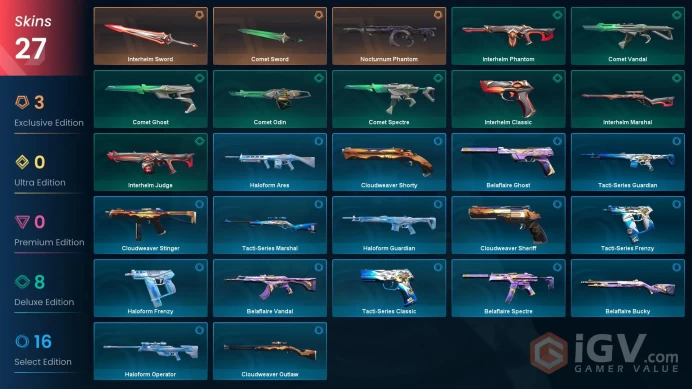 AP 27 skins 2 knifes | Interhelm Sword | Comet Sword | Nocturnum Phantom | Comet Spectre | Interhelm Phantom | Comet Ghost | Comet Odin | V0264
