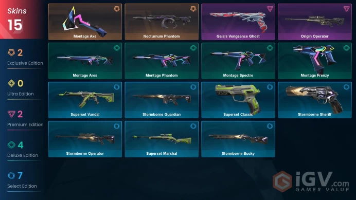 AP 15 skins | Montage Axe | Nocturnum Phantom | Origin Operator | Gaia's Vengeance Ghost | Montage Ares | Montage Spectre | V0425