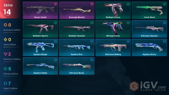 AP 14 skins | Reaver Vandal | Sovereign Marshal | Shellspire Frenzy | Shellspire Spectre | Comet Ghost | Montage Frenzy | V0406