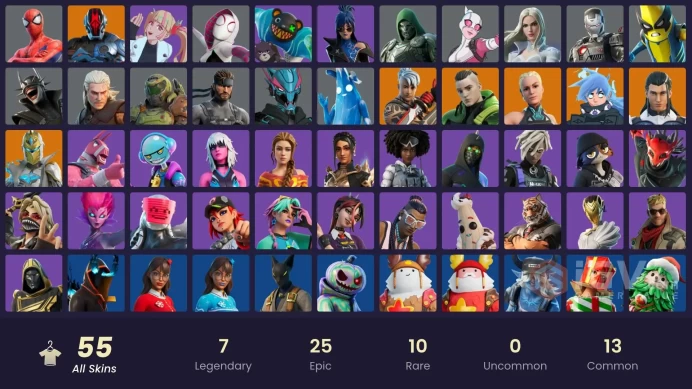 Fortnite Account [PC] 55 skins | Spectra Knight | The Foundation | Twyn | Nezumi | Paradigm (Reality-659) | The Ageless | Ronin | Spider-Gwen | 