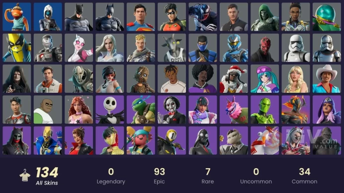Fortnite Account [PC] 134 skins | Lina Scorch | Captain Phasma | Apprentice Evie | First Order Stormtrooper | Emperor Palpatine | General Grievo