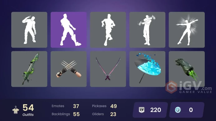 Fortnite Account [PC] 54 skins | Captain Phasma | Apprentice Evie | War Machine | Emma Frost | Doom | Peelverine | Gwenpool | UNSC Spartan | Sub