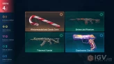 EU 4 skins | Winterwunderland Candy Cane | Emberclad Phantom | Titanmail Vandal | Daydreams Classic | V0616