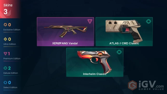 AP | 3 skins | XERØFANG Vandal | ATLAS // CMD Classic | Interhelm Classic | Q3899