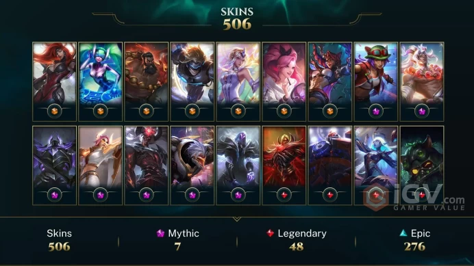 EUW | 506 SKIN | GOLD III | 485 LVL | 12K+ BE | MAIL CHANGEABLE LEAGUE OF LEGENDS ACCOUNT