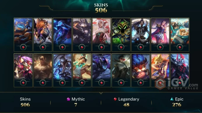 EUW | 506 SKIN | GOLD III | 485 LVL | 12K+ BE | MAIL CHANGEABLE LEAGUE OF LEGENDS ACCOUNT