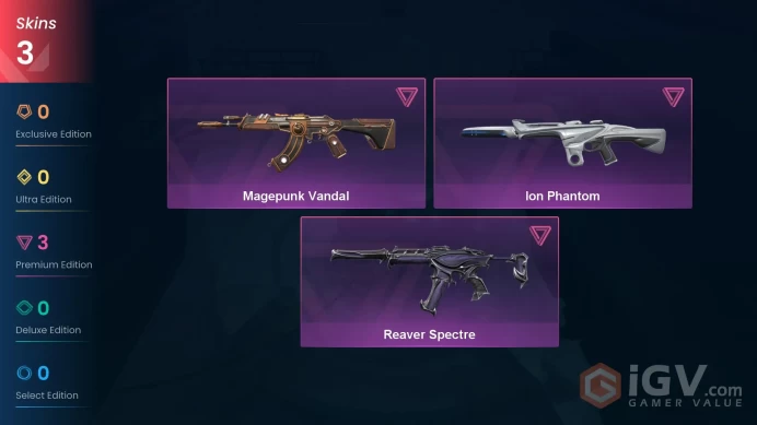 EU | 3 skins | Magepunk Vandal | Ion Phantom | Reaver Spectre | X6664