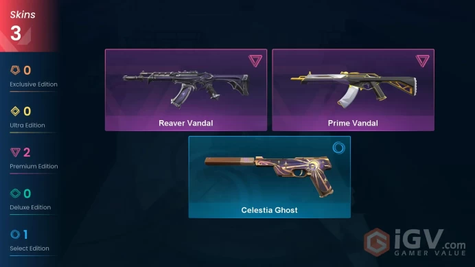 LA | 3 skins | Reaver Vandal | Prime Vandal | Celestia Ghost | V7857