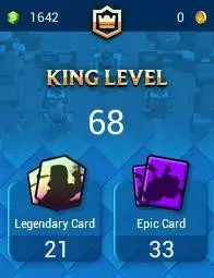 KT : 15 | Level : 68 | Cup : 10548 | Max Cards : | Lvl 15 Cards : 35 | Lvl 14 Cards : 100 | Evo Cards : 22 | Emotes : 200 | Gems : 139