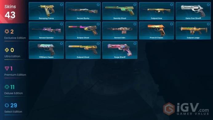 AP 42 skins | Ruin Dagger | Outpost Melee | Prime//2.0 Phantom | Infinity Classic | Infinity Spectre | Ruin Guardian | Velocity Shorty | V0414
