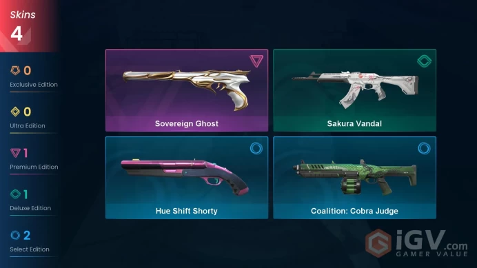 AP 4 skins | Sovereign Ghost | Sakura Vandal | Coalition: Cobra Judge | Hue Shift Shorty | V0535