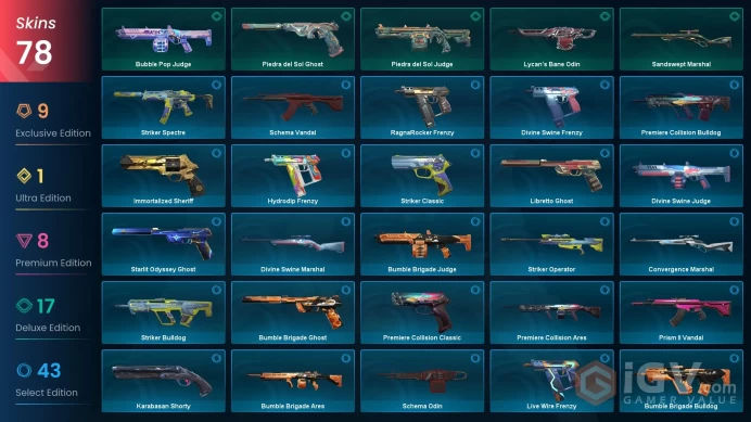 NA 78 skins | Protocol 781-A Phantom | Gaia's Wrath | RGX 11z Pro Vandal | RGX 11z Pro Phantom | Reaver Vandal | Prime Vandal | V0560