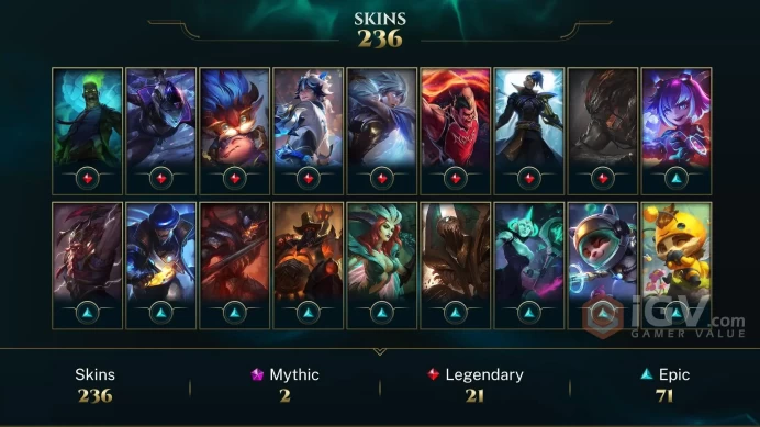 EUW 235 Skins 172 Champs | Mecha Rengar | Muay Thai Lee Sin | Pool Party Lee Sin | Pool Party Miss Fortune | Sentinel Pyke | LOL0081