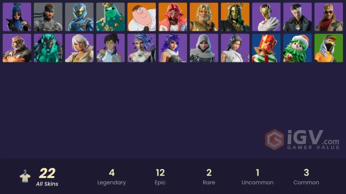[PC/PSN/XBOX] 22 skins | Burning Ambition Valeria | Immortal Form | Immortal Zeus | Fancy Peter Griffin (No Hat) | Magmatic Poseidon ALX27