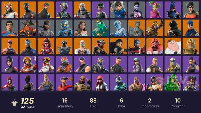 125 Skins / Full Access / The Reaper / Elite Agent / Take The L / Chun-Li / HAVOC / Omega 5 / STW / gs071