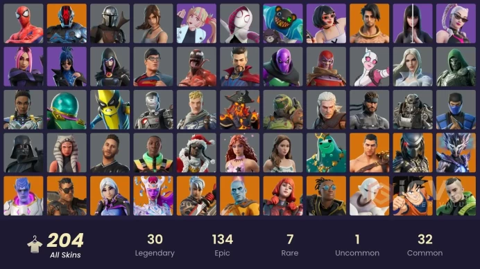 ACC049 Fortnite Account [PC] 204 skins | The Imagined | Nezumi | Ronin | Snap | Joey | Valeria | Optimus Prime | Twyn | Era | Hades | 1500 VB 