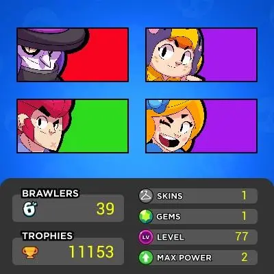 Brawlers:39 ■LVL:77 ■Legendary:2 ■LVL11:2 ■HT:11K ■Full Access ■Instant Delivery ■A6654