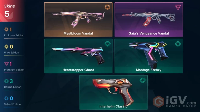EU | VP 150 | LVL 123 | Mystbloom Vandal | Gaia's Vengeance Vandal | Heartstopper Ghost | Montage Frenzy | Interhelm Classic | V0408