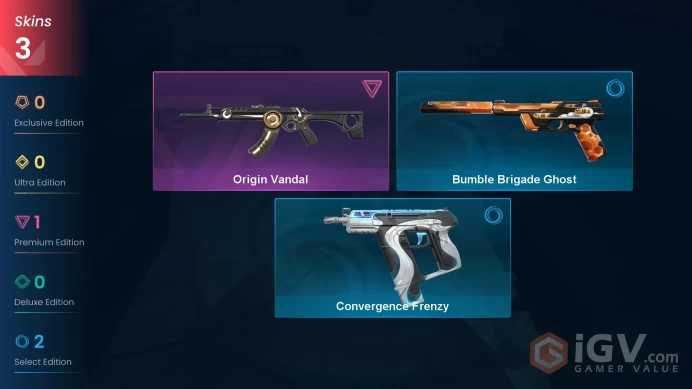 EU | 3 skins | Origin Vandal | Convergence Frenzy | Bumble Brigade Ghost | G7604