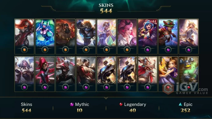 EUNE | 544 SKIN | GOLD I | 783 LVL | 1K+ BE | MAIL CHANGEABLE LEAGUE OF LEGENDS ACCOUNT