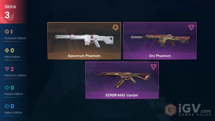 AP 3 skins | Spectrum Phantom | Oni Phantom | XERØFANG Vandal | V0268
