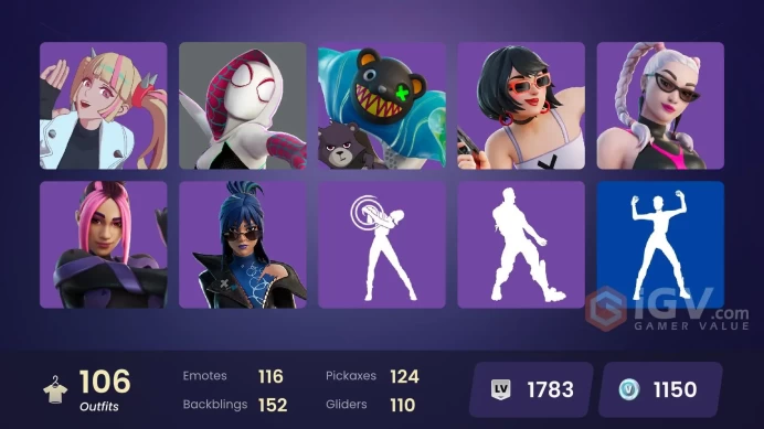 | PC/PSN/XBOX | FA | 104 Skins | Challenger | Field Commander | Battle-Tested | Magmatic Mizuki (Cover-Up Off) | Burning Ambition Valeria | FULL