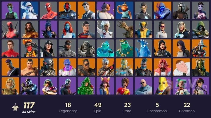| PC / PSN | FA | 116 Skins | Gold Meowscles | Gold TNTina | Gold Midas | Gold Brutus |