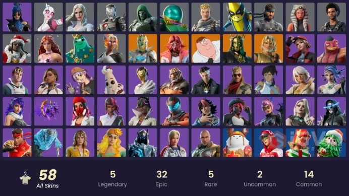  Fortnite Account [PC] 58 skins | Spectra Knight | Valeria | Hades | Zeus | Peter Griffin | Poseidon | Ahsoka Tano | War Machine | Emma Frost | 