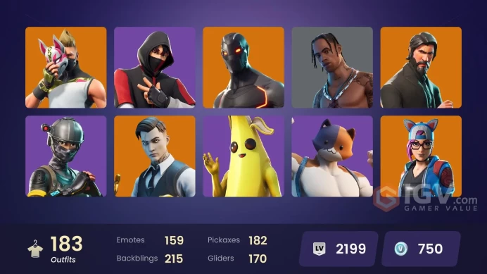 Full Access - [PC] 182 skins | Ikonik , The Reaper , Elite Agent , Blue Team Leader , Travis Scott , Omega (Stage 5) , OG STW