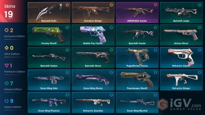 LATAM 19 skins | Byteshift Knife | XERØFANG Vandal | Overdrive Stinger | Byteshift Outlaw | Byteshift Vandal | Byteshift Judge | V0593