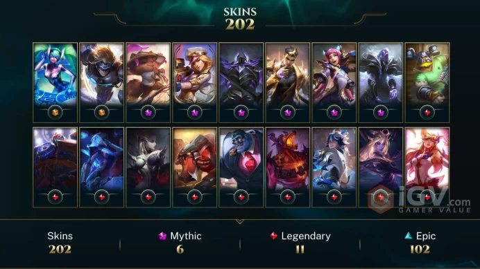 NA EMAIL CHANGEABLE 799 MYTHIC ESSENCE 1870 RP 168 CHAMPS 202 SKINS PRESTIGE: CAIT JINX TEEMO JAYCE +25 INV SKINS 34 L LEGENDS