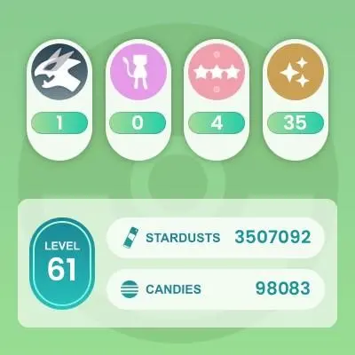 ACm1529 -lv 61 Mystic | x33 2000CP | x1 Legendary | x35 shiny | x4 100IV | Mewtwo | Shiny Cinderace Blastoise Lapras Venusaur | 100IV Samurott