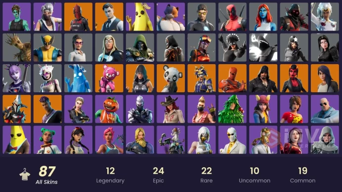87 skins [All Platforms] Merry Mint Axe | Reaper | Peely | Meowscles | Take The Elf | Gold Midas | 800 VB | Instant Delivery