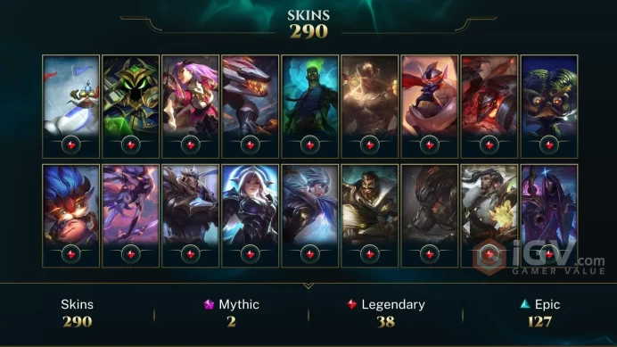 EUW / EMERALD 2 START -S14 CHALLANGER - 172 Champ - 290 Good Skins(4 Ultimate, 2 Mythic, 38 Legendary, 127 Epic) - 156 K BE - FULL ACCES -CHEAP