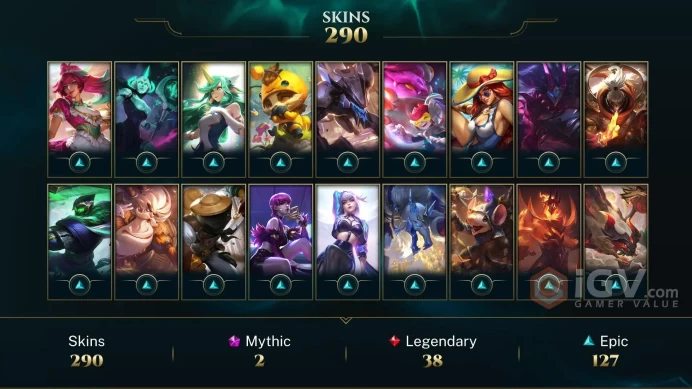 EUW / EMERALD 2 START -S14 CHALLANGER - 172 Champ - 290 Good Skins(4 Ultimate, 2 Mythic, 38 Legendary, 127 Epic) - 156 K BE - FULL ACCES -CHEAP