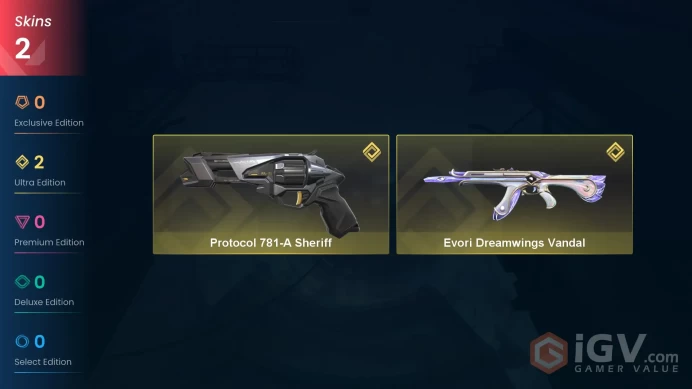 2 skins | Evori Dreamwings Vandal | Protocol 781-A Sheriff | H9616