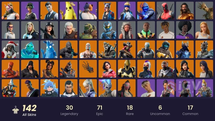[PC/PSN/XBOX] 142 skins | Neo Versa | Gold Midas | Gold Meowscles | Gold Brutus | Tart Tycoon | Point Patroller |	N28