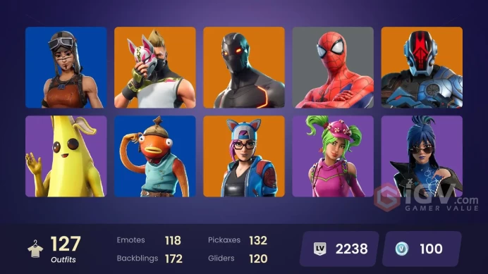 [PC] 127 skins | Renegade Raider | Rogue Agent | Catalyst | Nezumi | Valeria | Luxe | Ruin | Hybrid |	N29