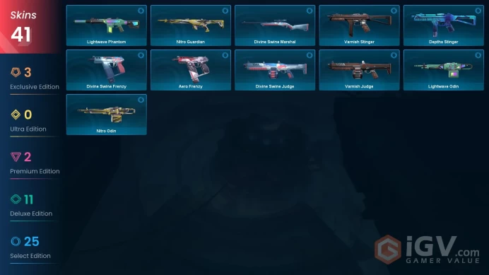 NA 41 skins | Recon Balisong | Reaver Vandal | Glitchpop Phantom | Prosperity | Reaver Sheriff | Sandswept Sheriff | Artisan Phantom | V0556