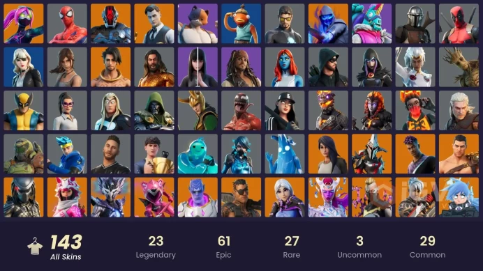 143 skins | Merry Mint Axe | Gold Midas | Point Patroller | Pitch Patroller | Tart Tycoon | Spectra Knight | Menace | The Foundation | Fusion