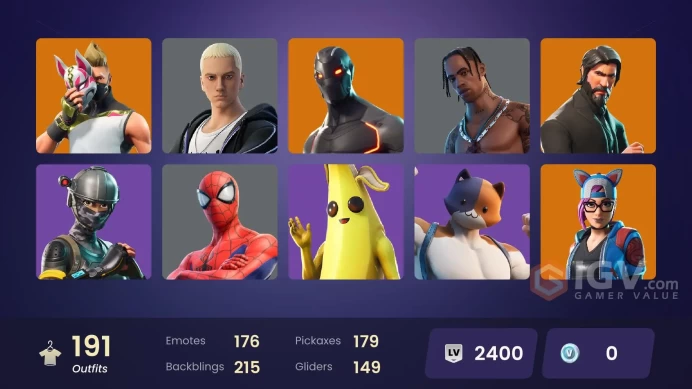 191 skins | The Reaper | Elite Agent | Travis Scott | Take The L | Rogue Agent | Ravage | Blackheart | Spectra Knight | Drift | Gear Specialist