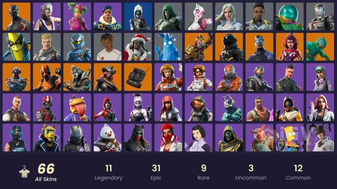 66 skins | Royale Bomber | Take The L | Rogue Agent | The Visitor | Dire | Moisty Merman | Omega | Carbide | Catalyst | Dark Voyager | Valor