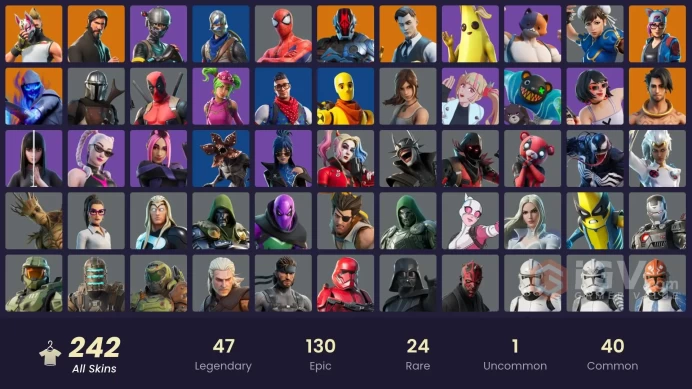 PC/PSN/Xbox/Nintendo 242 skins | OG STW | The Reaper | Royale Knight | Elite Agent | Blue Squire | Blue Team Leader | Master Chief (Matte Black)